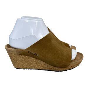 Birkenstock Papillio Namica Suede Leather Tea Women's Tan Wedge Sandals size 7